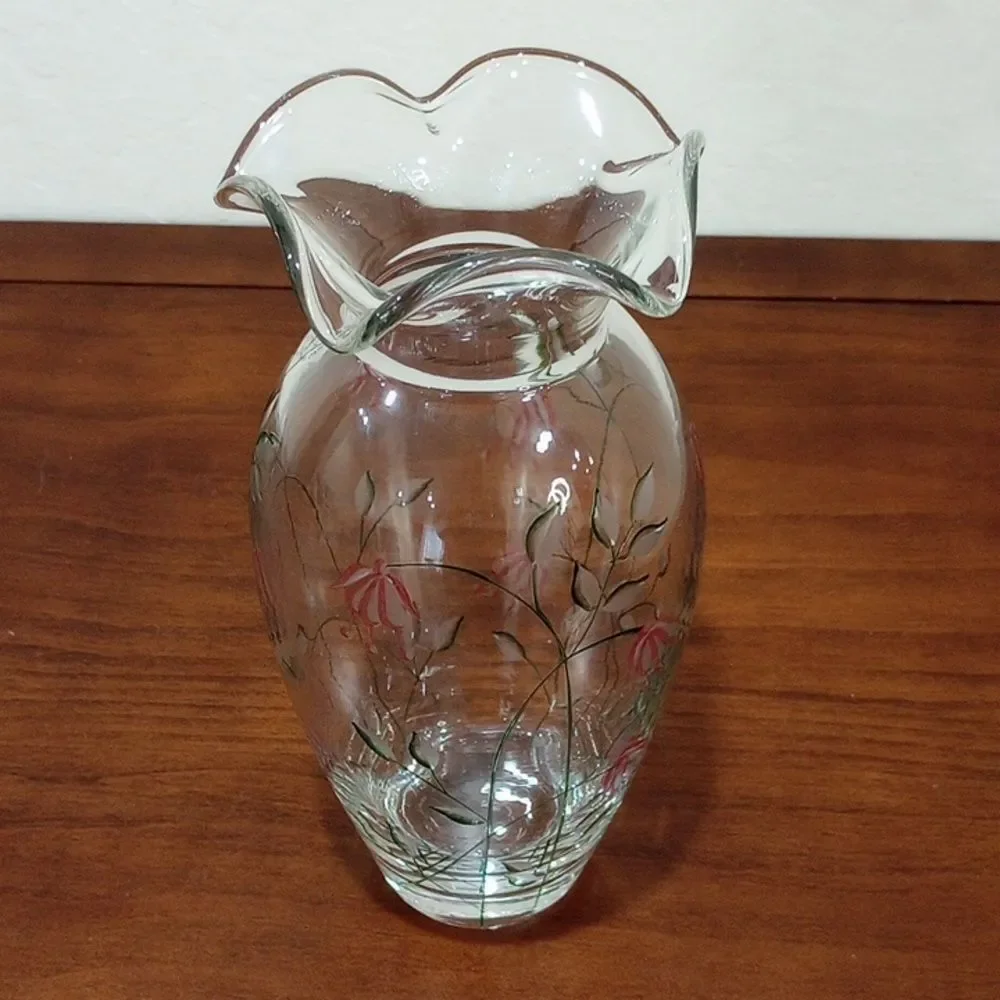 Lenox Frosted Bouquet Fuschia Vase, Vintage!